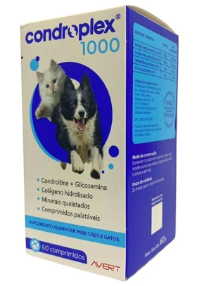 Condroplex 1000mg Suplemento para cães e gatos 60 Comprimidos Avert