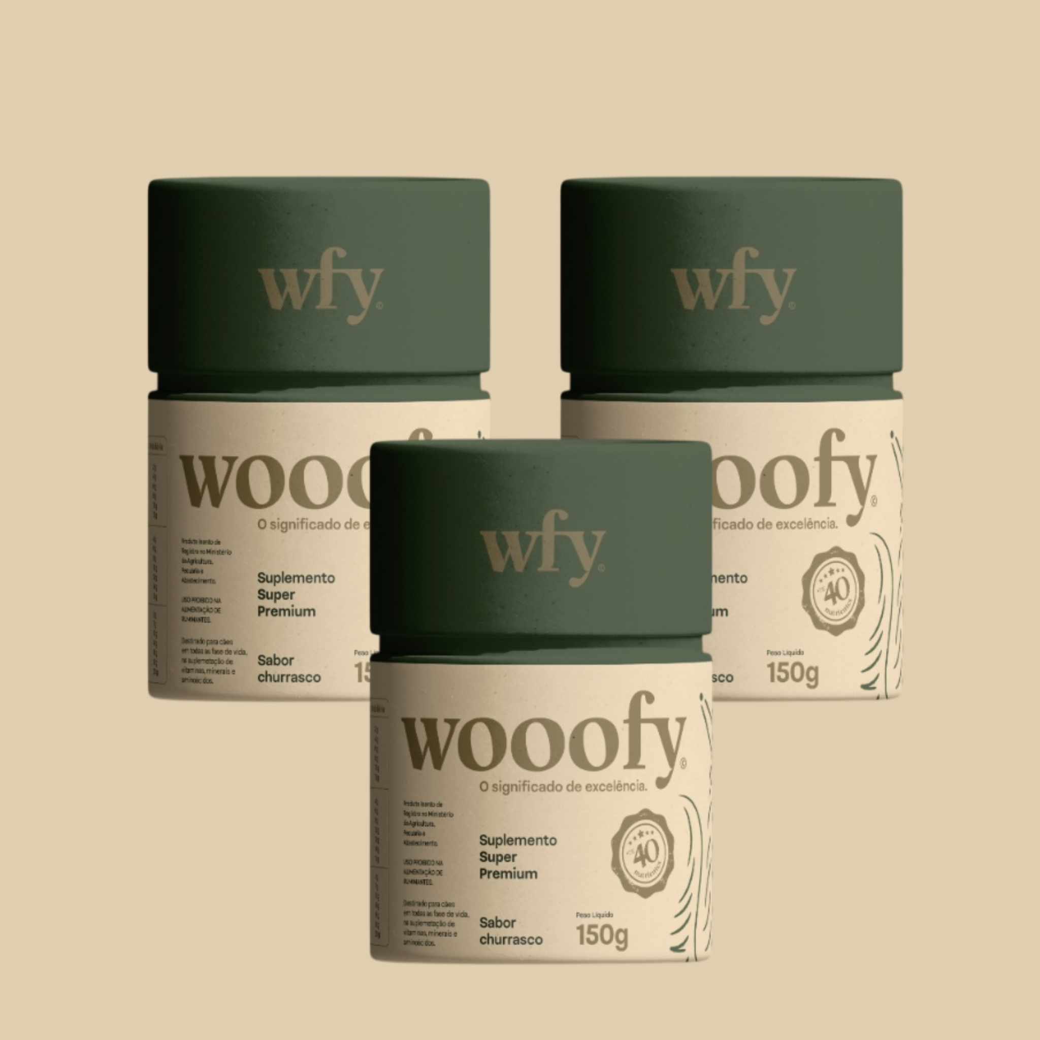 Kit 3 Suplemento Alimentar Wooofy Super Premium
